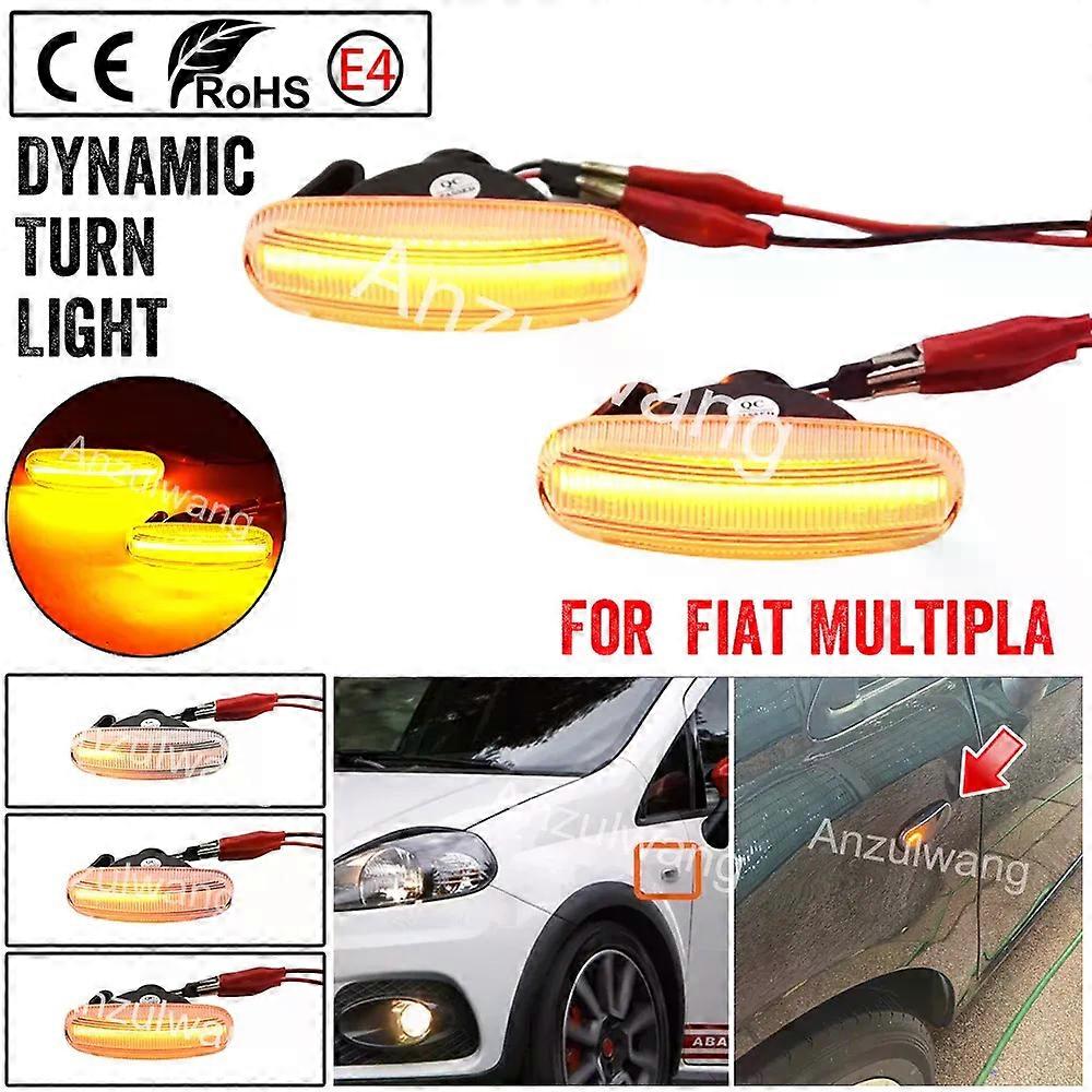 2Pcs For Fiat Panda 169 Grande Punto Inkl Evo Doblo Fiorino Linea Idea Dynamic LED Side Marker Light Repeater Lamp