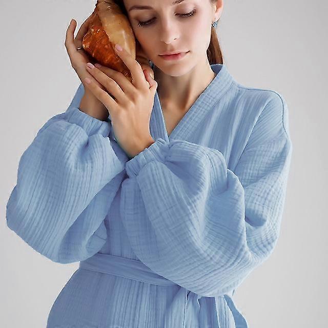Spring Women 'S Shower Robe Bathrobe Cotton Fashion Home Pajamas Solid Color Cardigans Robe Long Femininas Night Gown Kaftan