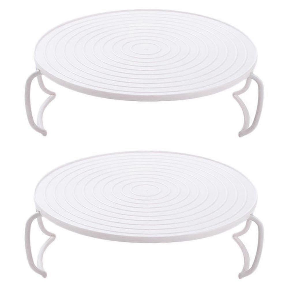 2pcs Rouded Mircrowave Oven Rack Layered Steaming Tray Kitchen Accessory