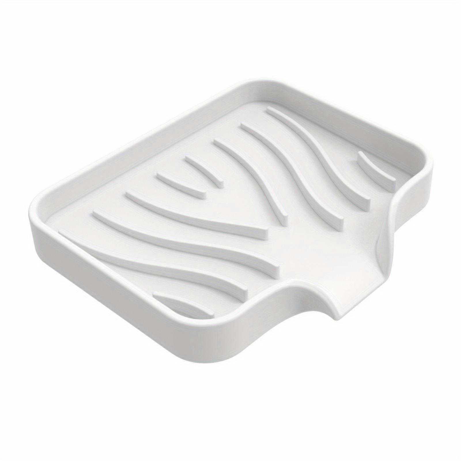 Rectangular Silicone Soap Dish - Self-Draining & Easy to Clean, Keeps Soap Dry in Shower, Bathroom, or Kitchen