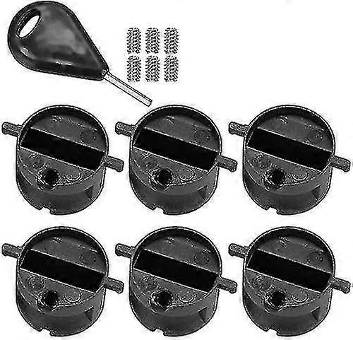 6pcs Surfboard Tail Rudder Slot Fcs Fin G5 Plugs Box With Screw Key Wrench Black