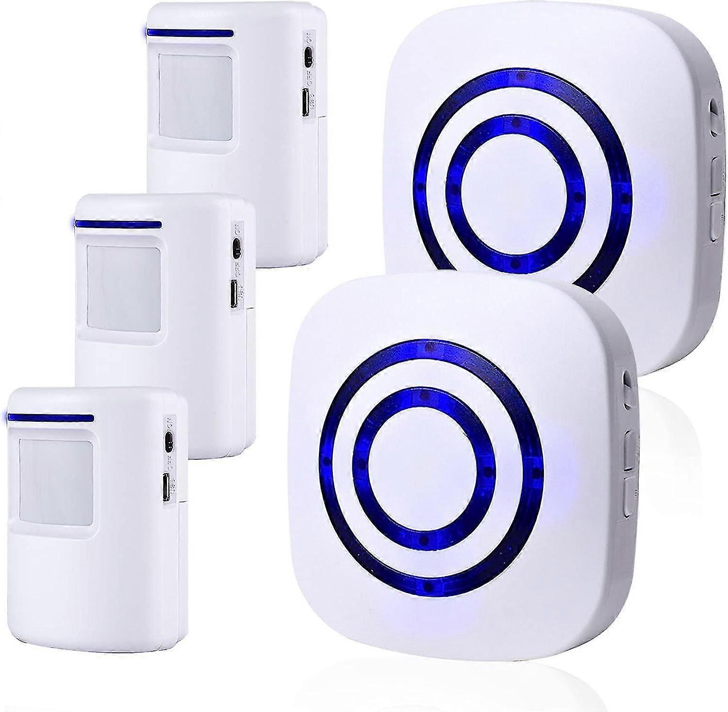 Motion Sensor Alarm ,Wireless Driveway Alarm Indoor Home Security Business Detector Alert System -Monitor&Protect Property - 2 Receiver and 3 PIR Sens