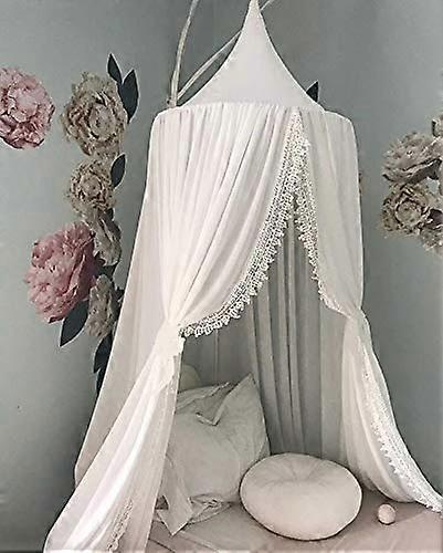 Elegant Lace-Trimmed Chiffon Canopy Soft Draping Light-Diffusing