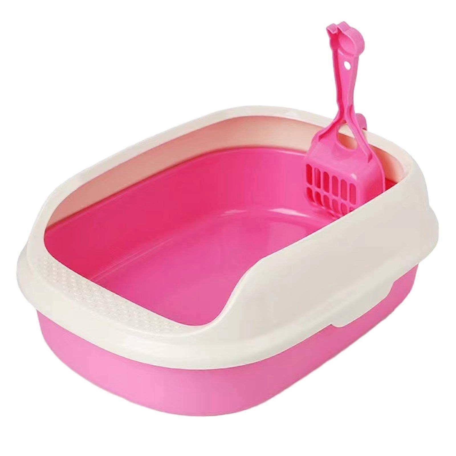 Sturdy Easy to Clean Anti Splashing Semi Enclosed Cat Litter Box for Indoor Cats and Kitten Potty