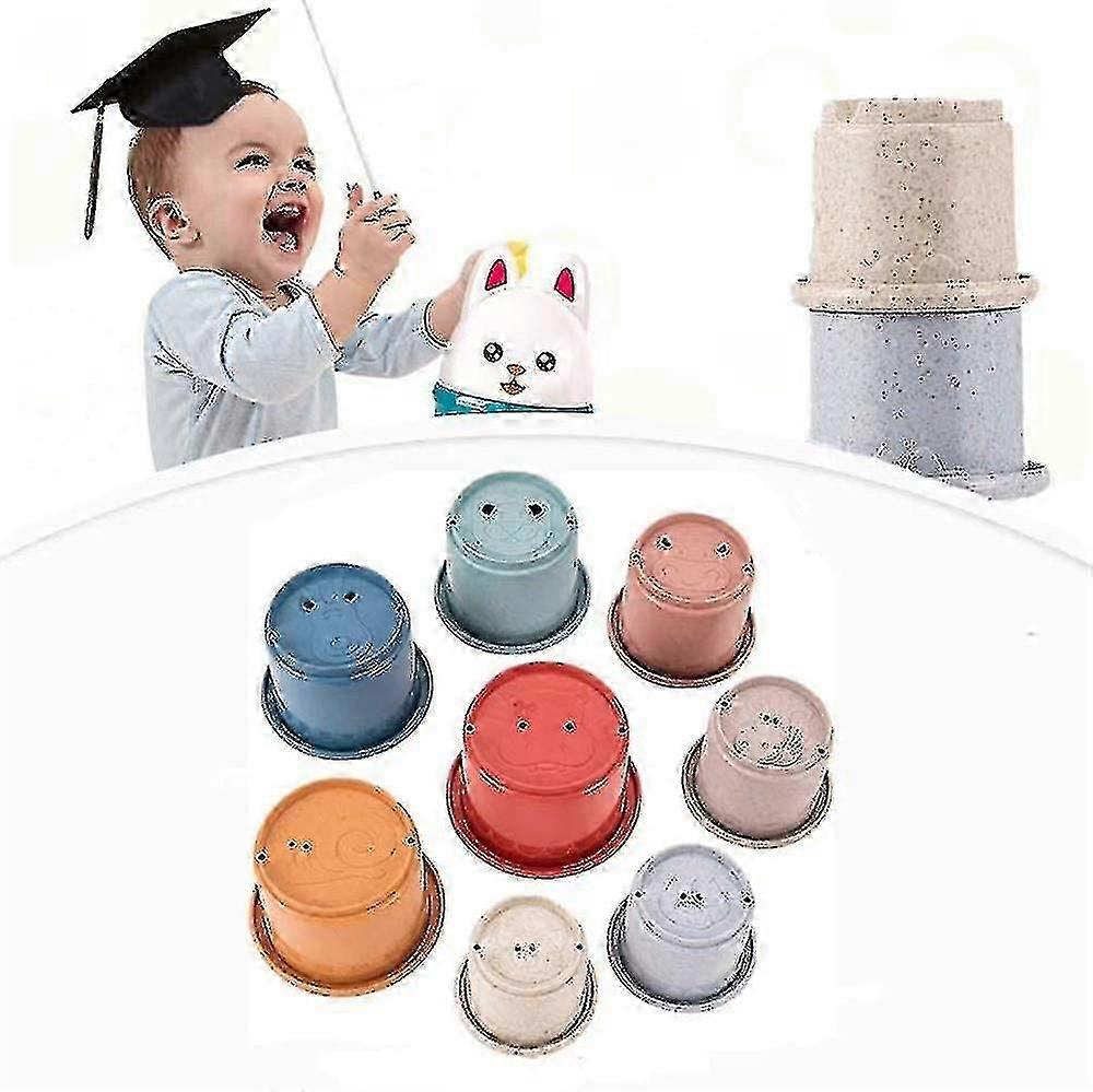 8 Pcs Stacking Cup Childrens Stacking Tower For Sorting Games