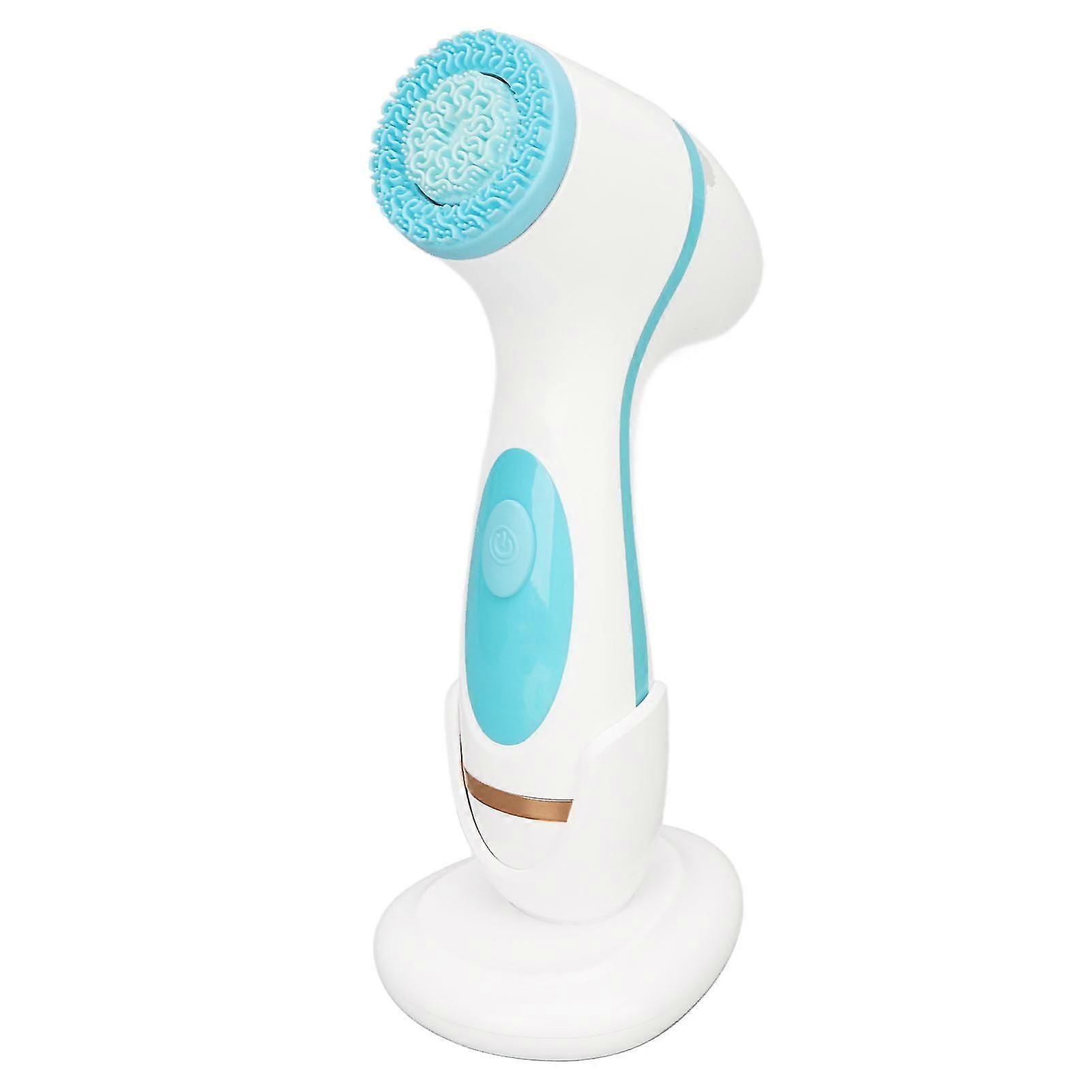 Detergente Elettrico Per Il Viso Ricaricabile In Silicone Massaggio Pulizia Spazzola Per Il Viso con Testine