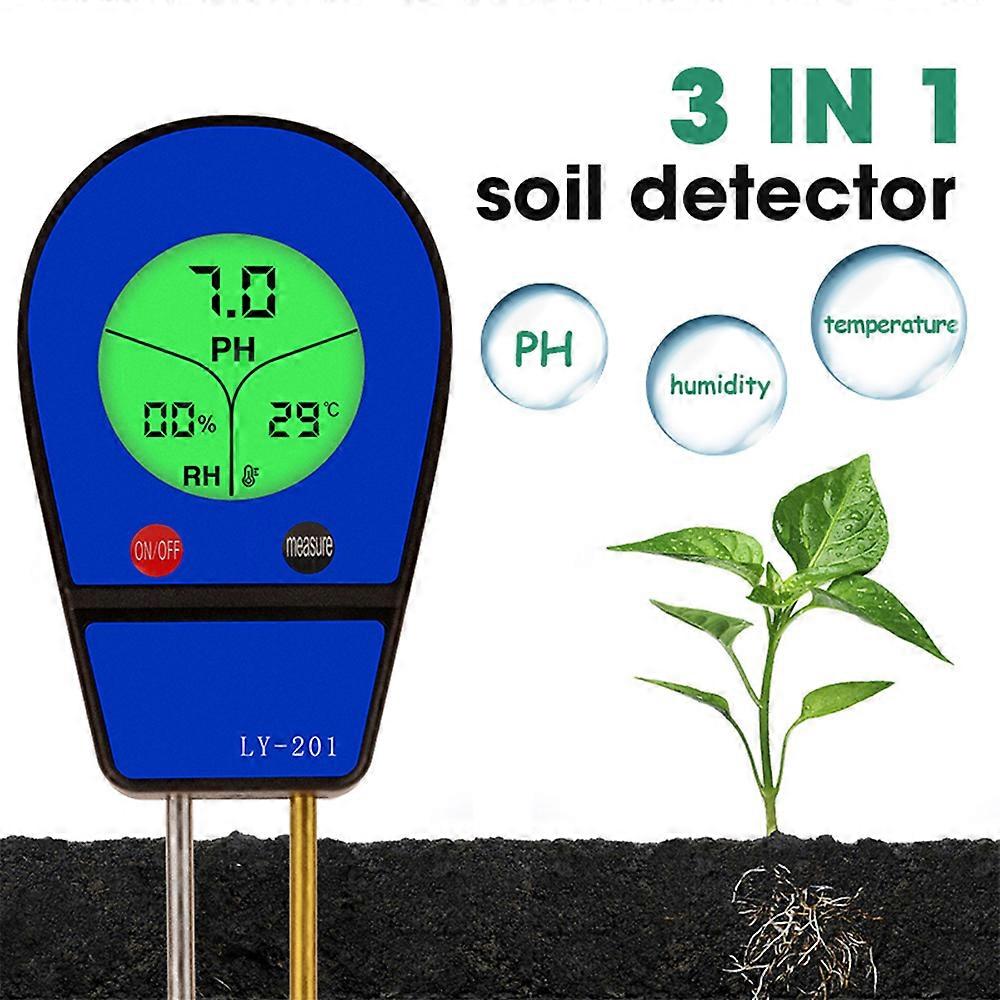 3 in 1 Soil pH Meter Moisture Temp pH Tester Humidity Sunlight Garden Flowers Moist Detector Soil Moisture Sensor Meter