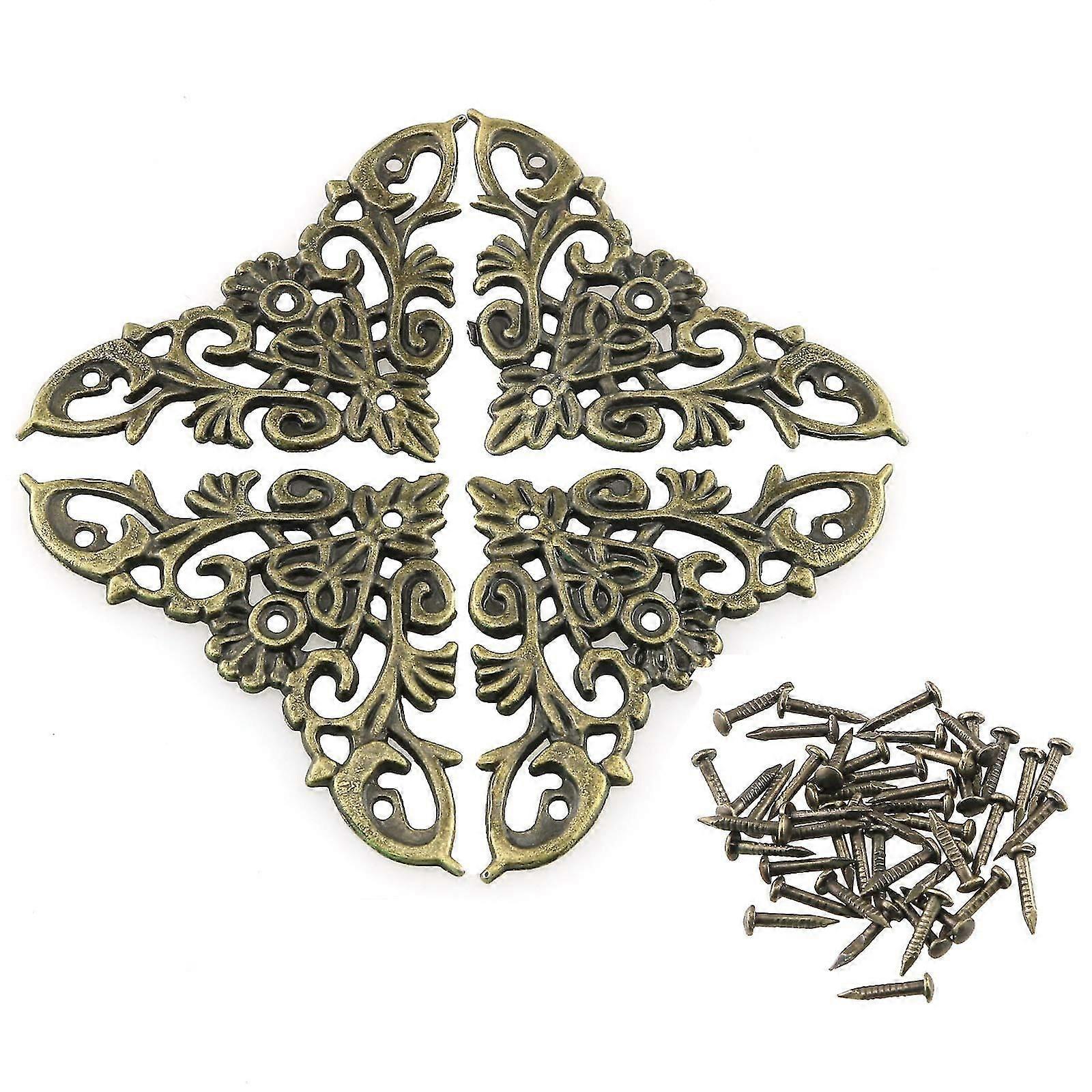 Garden 12pcs Antique Bronze Corner Protection Embossed Corner Code Box Edge Corner Protectors Garnit