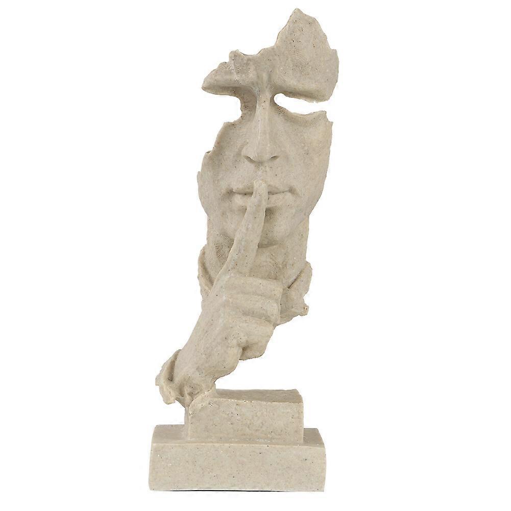 Face Sculpture Resin Statue - Abstract Modern Art Figurines Statue Carving Statues (Sand Color)