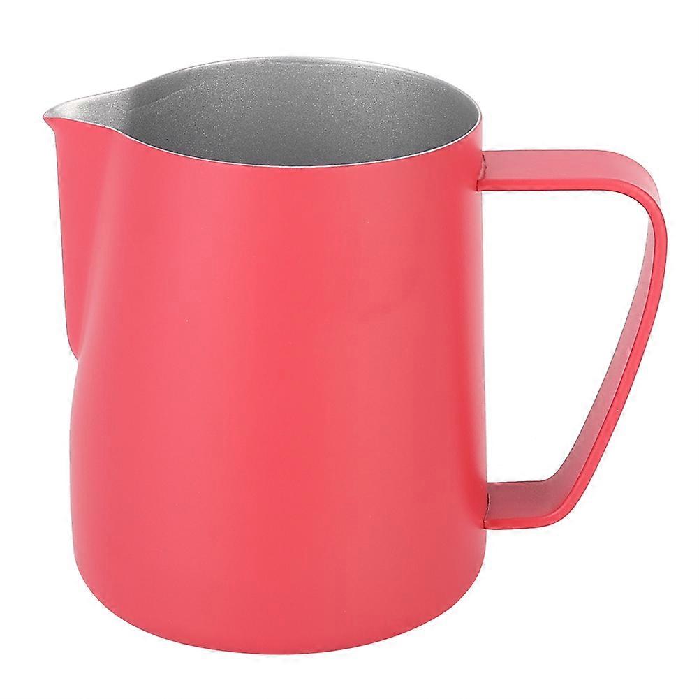 Frothing Pitcher, Bright Color, Ergonomic Handle, Stainless Steel Coffee Pitcher, Smooth Surface, Dripless Spout, Perfect for Coffee, Latte Art,
