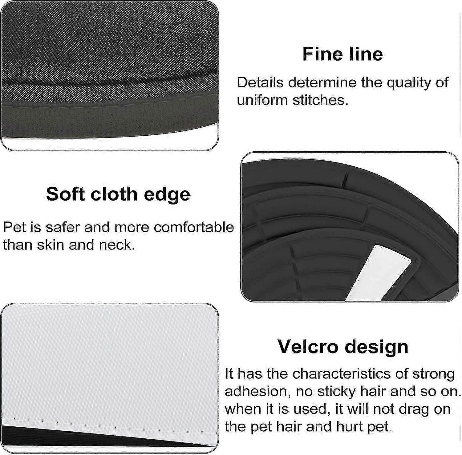 Anti-bite Protection Cone Collars,post-op Healing Collar,l Black