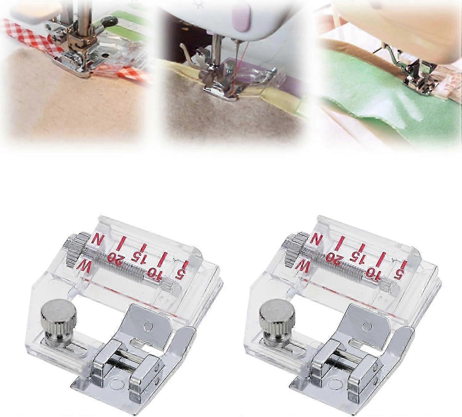 Adjustable Bias Tape Binding Foot,Adjustable Range is from 5mm to 20mm,Sewing Machines Presser Foot Bias Tape Presser Foot for All Low Shank Snap-On S