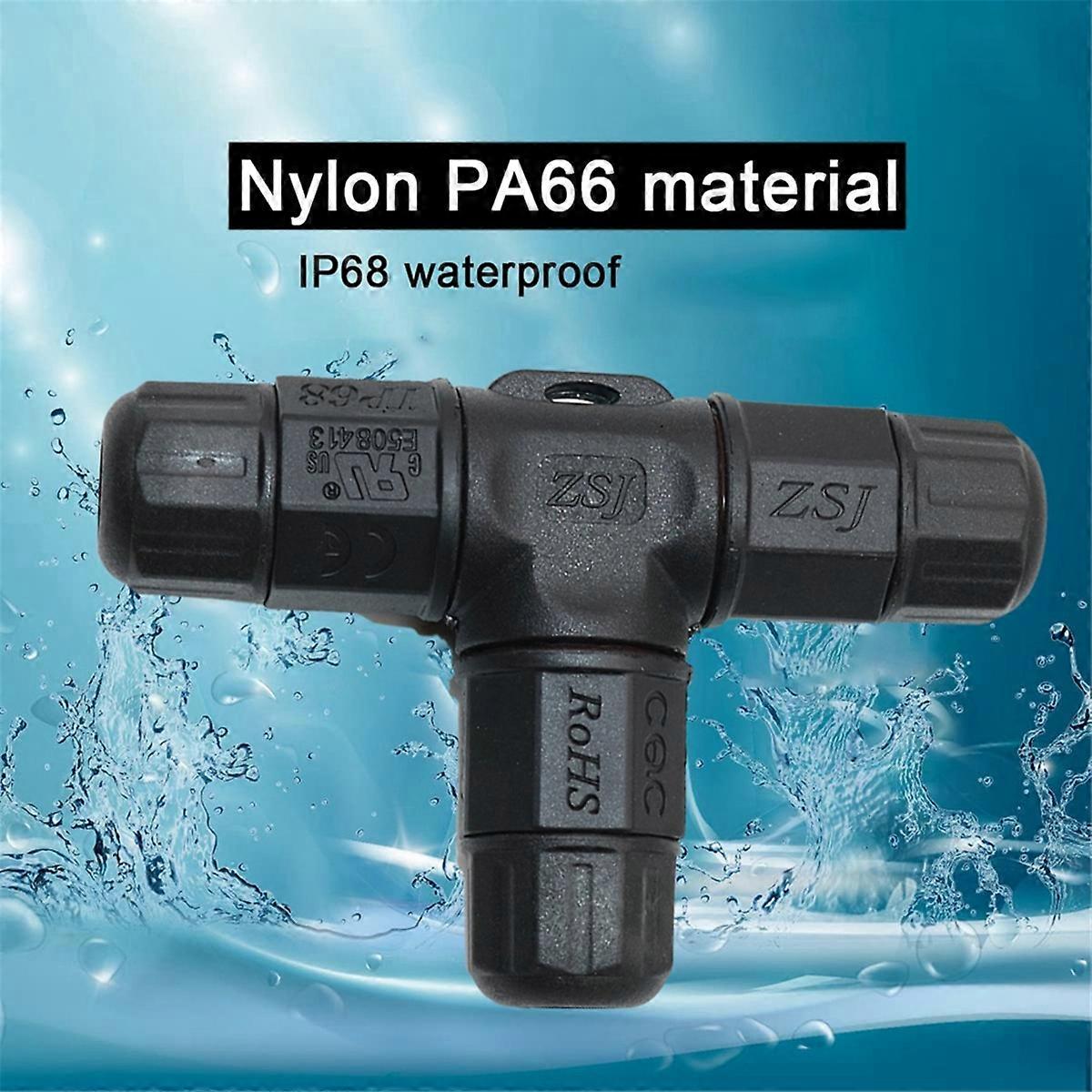  M20 LP68 Waterproof Connector T Shape 3 Way 4 Core Junction Box