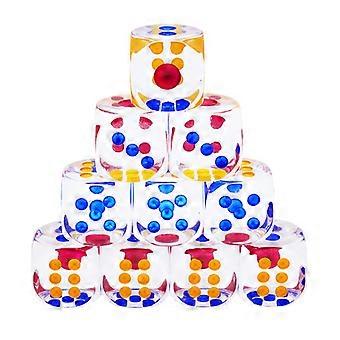 10 Pieces Transparent Acrylic Dice 6 Sided Sculpture Digital Crystal Dice for Club/party/family DIY Games Accessories  30mm