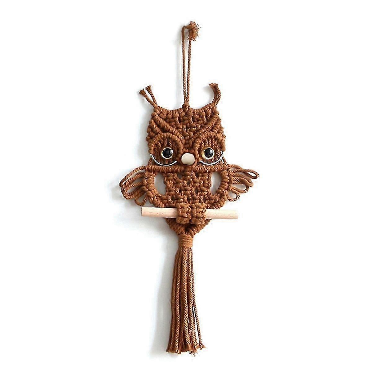 Owl Macrame Tapestry Woven Wall Hanging Pendant Ornament Woven Bohemian Tapestry