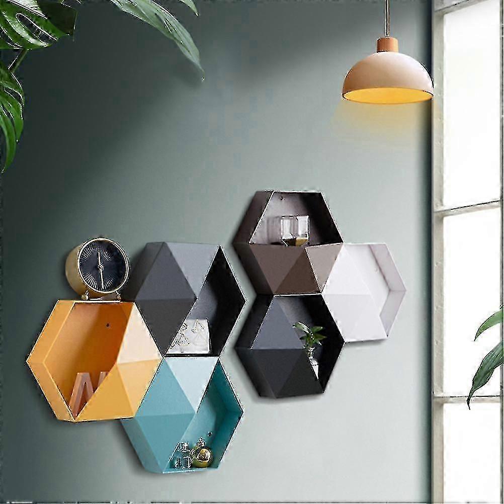 For 2024 Hexagonal Wall Shelf - Geometric Hexagonal Storage Shelf, Simple Geometric Wall Floating Shelf, Home Decor
