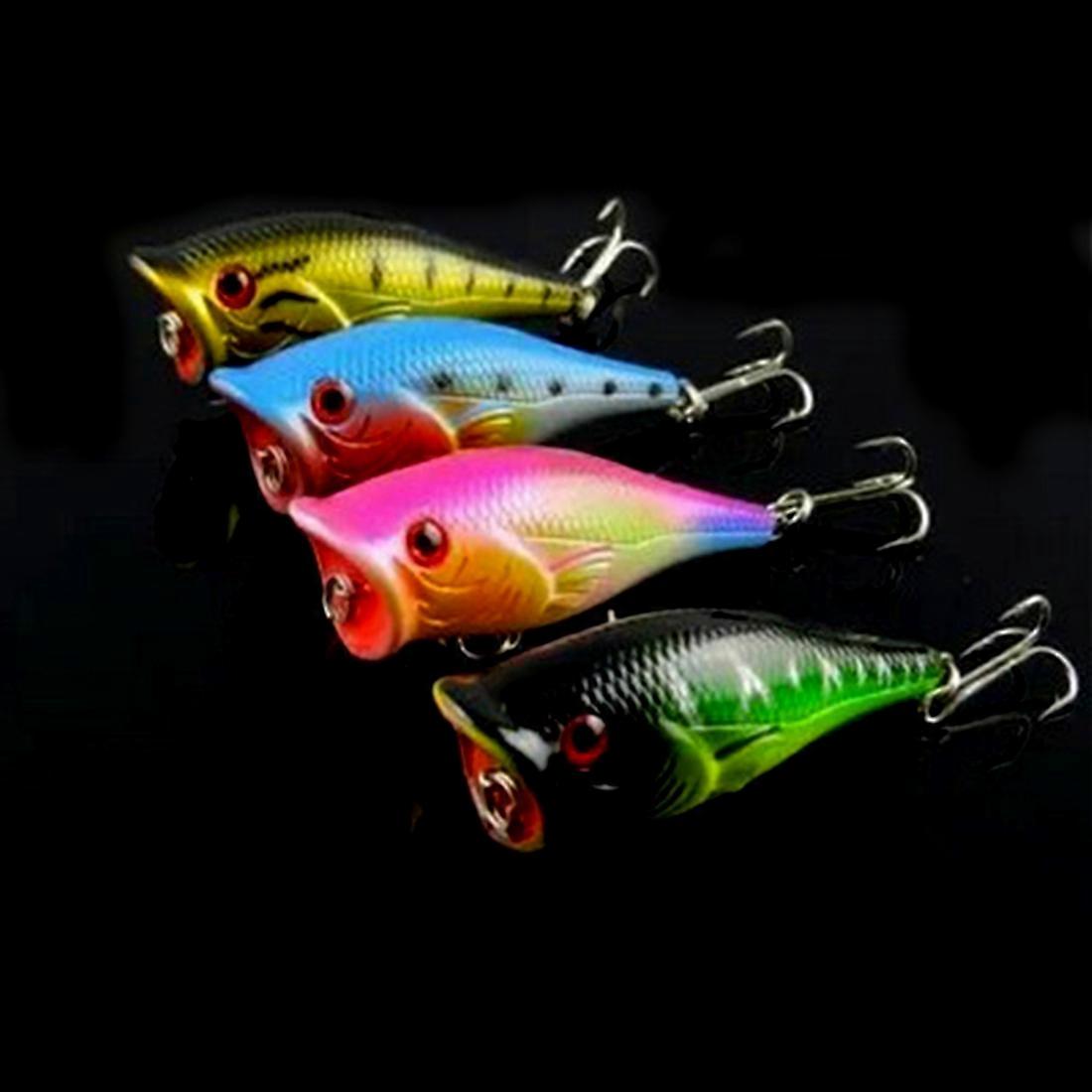 HENGJIA Plastic Artificial Fishing Lures Popper Bionic Fishing Bait with Hooks, Length: 6.5 cm, Random Color Delivery