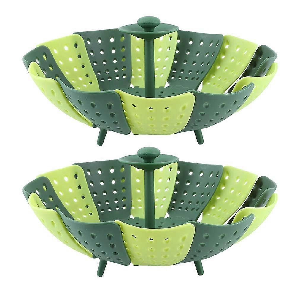 High Temperature Resistant Folding Vegetable Steamer Basket Set for Home Kitchen, Fits Various Size Pots, 2 Pcs