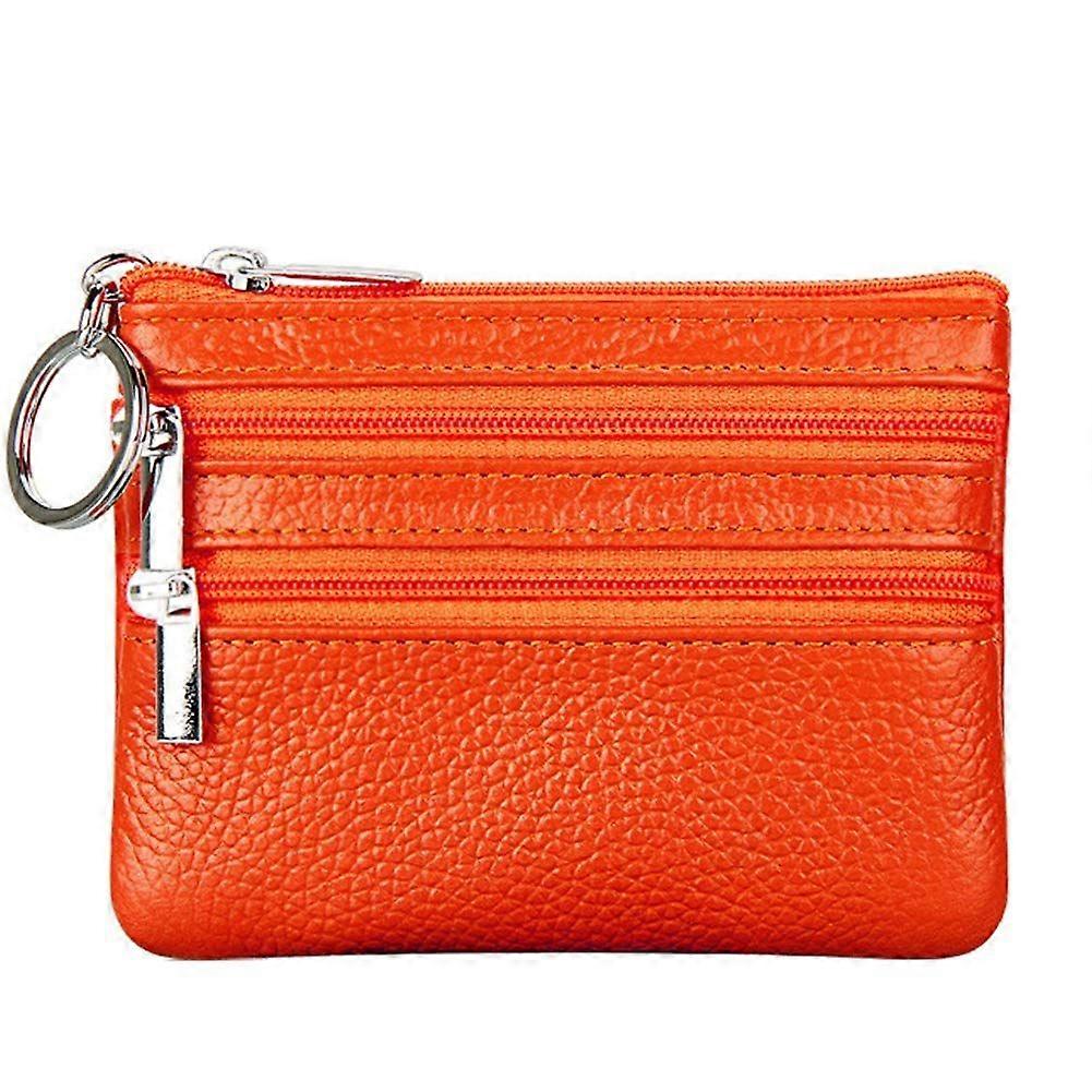 Genuine leather women's wallet with key ring