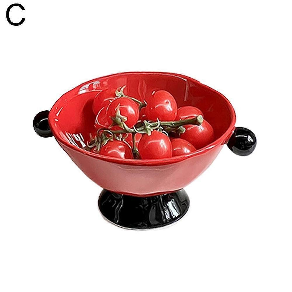 Ceramic candy plate, tea table, tall fruit plate, creative nut plate