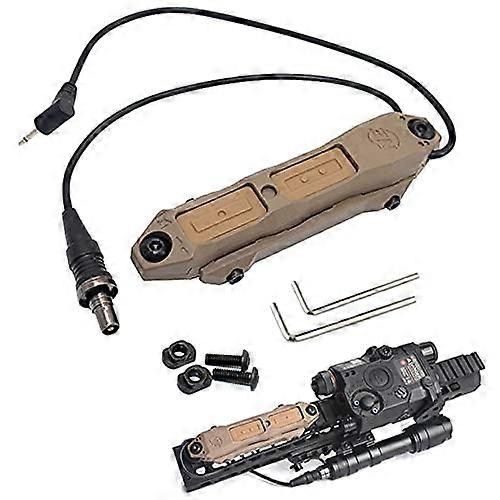 Tactical Remote Dual Pressure Switch for M300/M600 Weaponlight PEQ 15 Tape Switch Accessories for Mlok/Keymod/20mm Picatinny Rail Mount. (Tan)