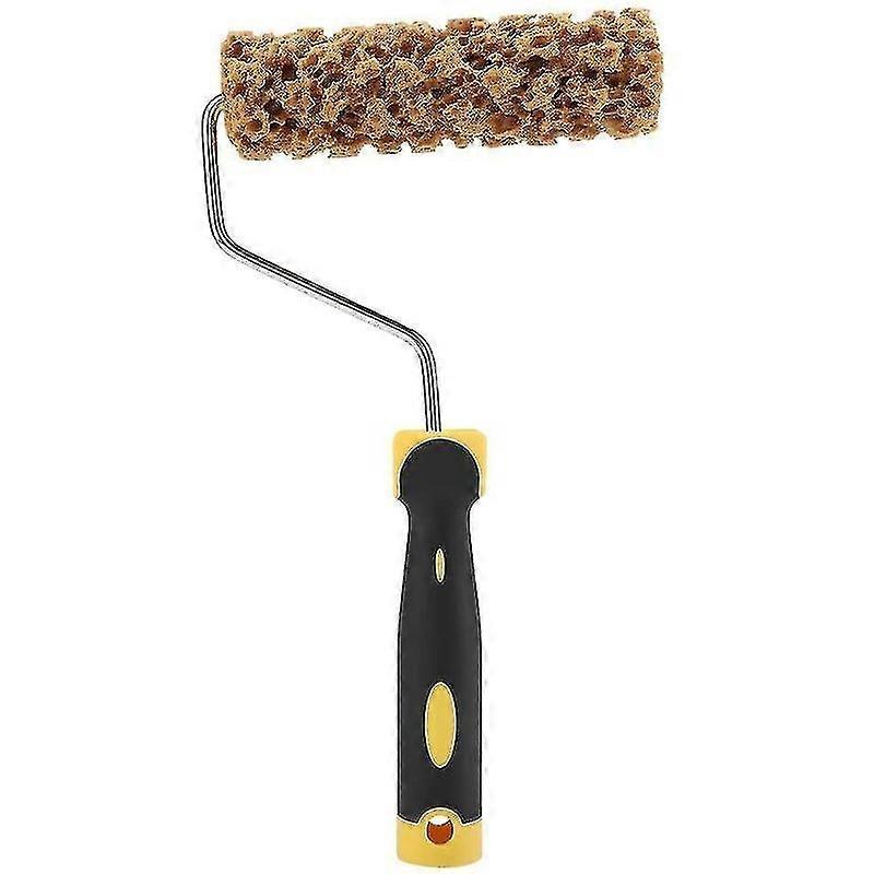 Paint Roller Texture Pattern Paint Roller Brush With Handle For Wall Painting1pcsyellow