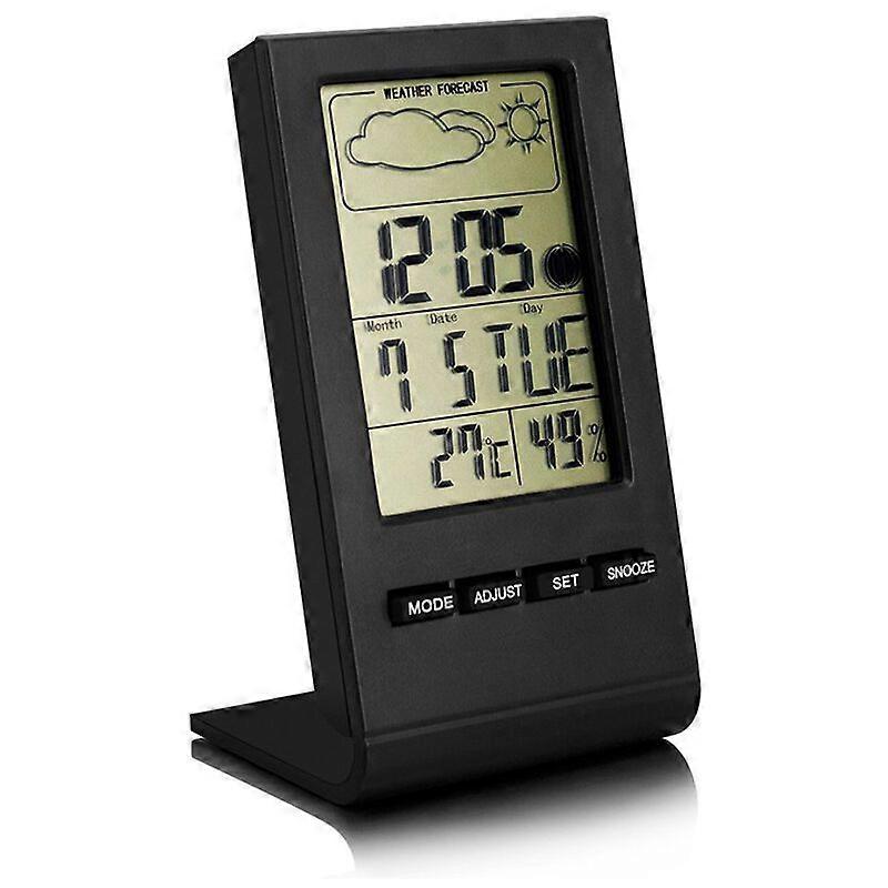 Wireless Weather Station, Thermometer Hygrometer Barometer Indoor Outdoor, Digital Clock Alarm Clock with Outdoor Sensor Display Time Date Day Moon Ph