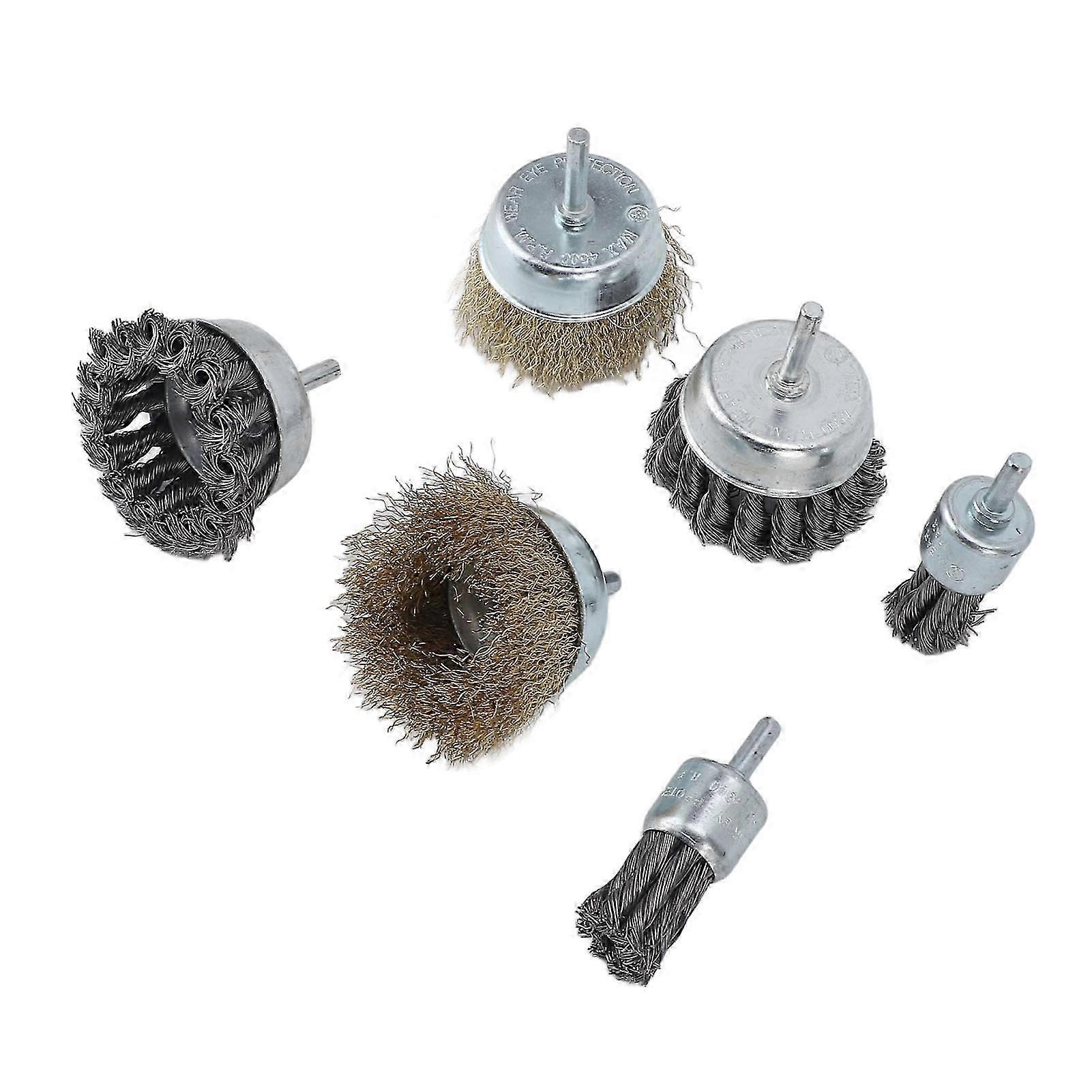 6 Pcs Multi Functional Drill Wire Brush Set for Metal Polishing and Rust Removal