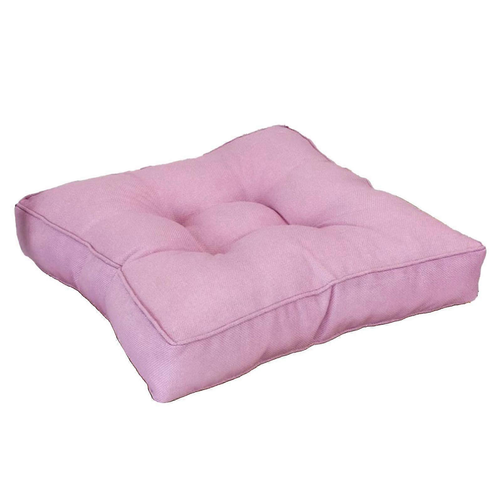 Three-dimensional Thickened Imitation Linen Cushion Custom-made Floor Cushion Bay Window Cushion Candy Color Colorful Cushion Lavender 45*45*9cm Linen