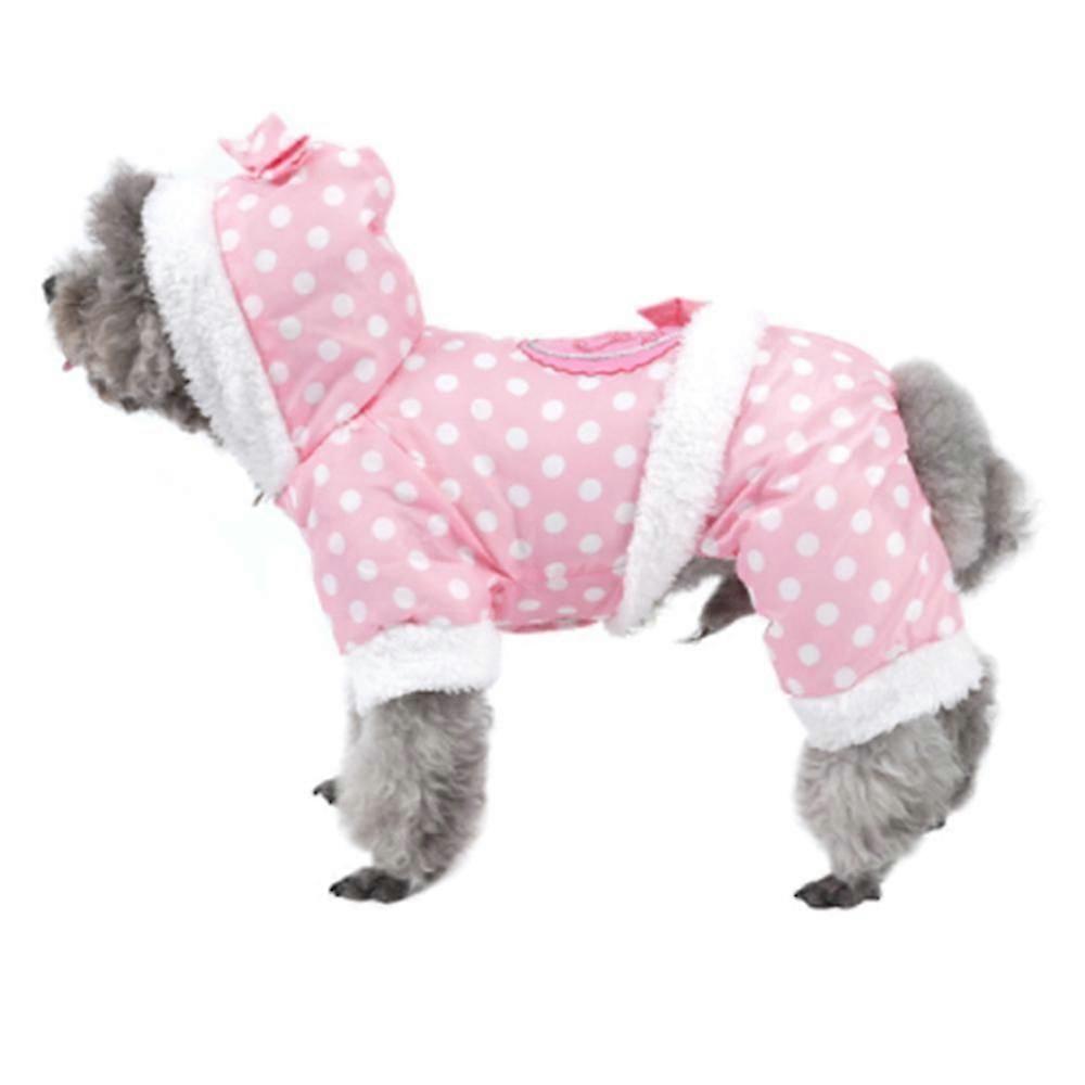 Winter Small Dog Clothes Pink Dot Warm