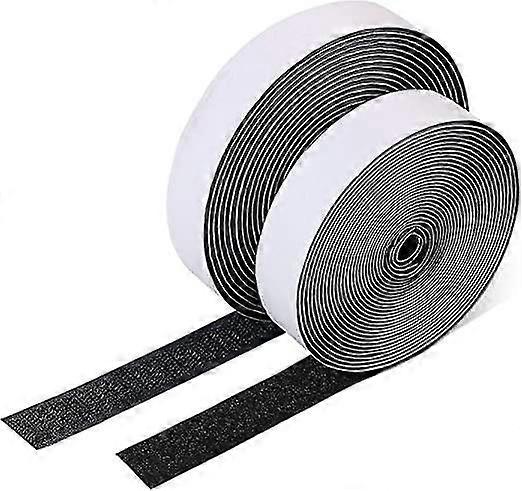 2pcs 5m * 2cm Hook And Loop Strip, Self Adhesive Sticky Back Fastening Tape Strips Set With Sticky Glue