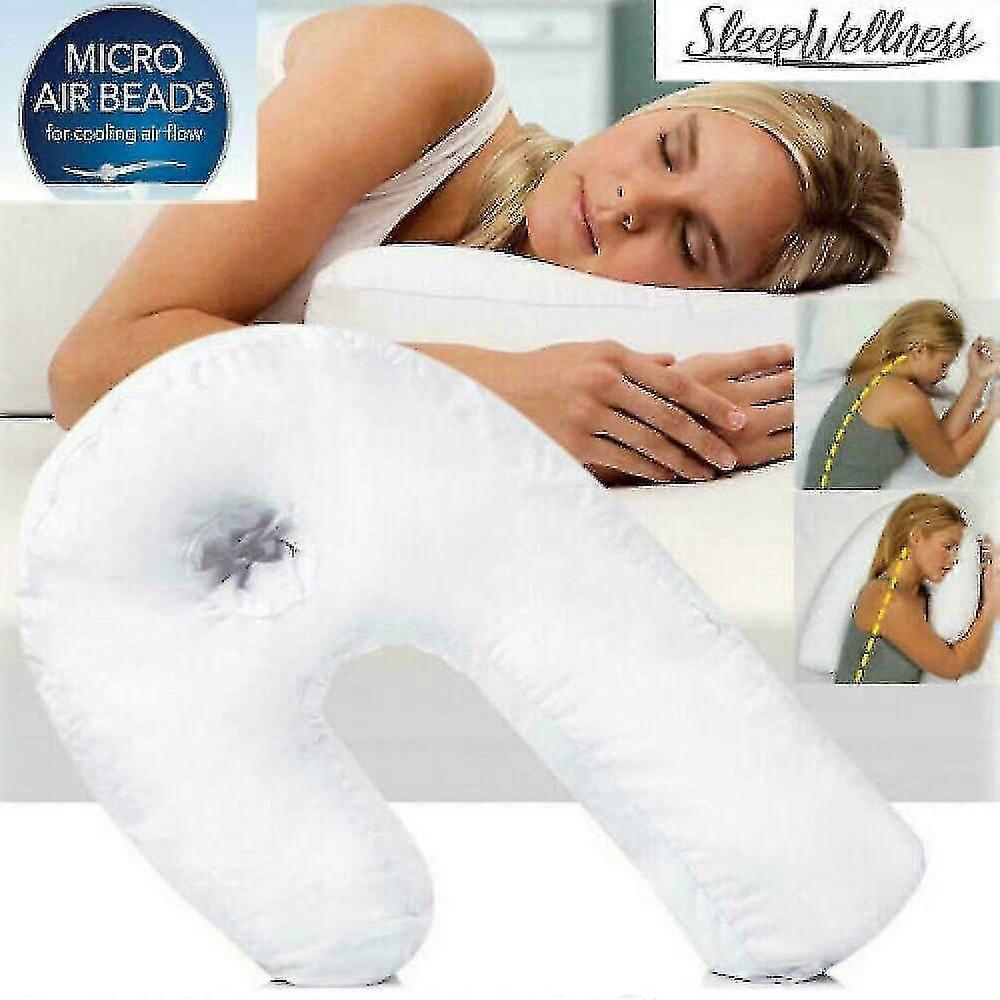 U-shaped Side-sleeper-pro Air Neck & Back Pillow White Therapeutic Solid-pillows-Yvan
