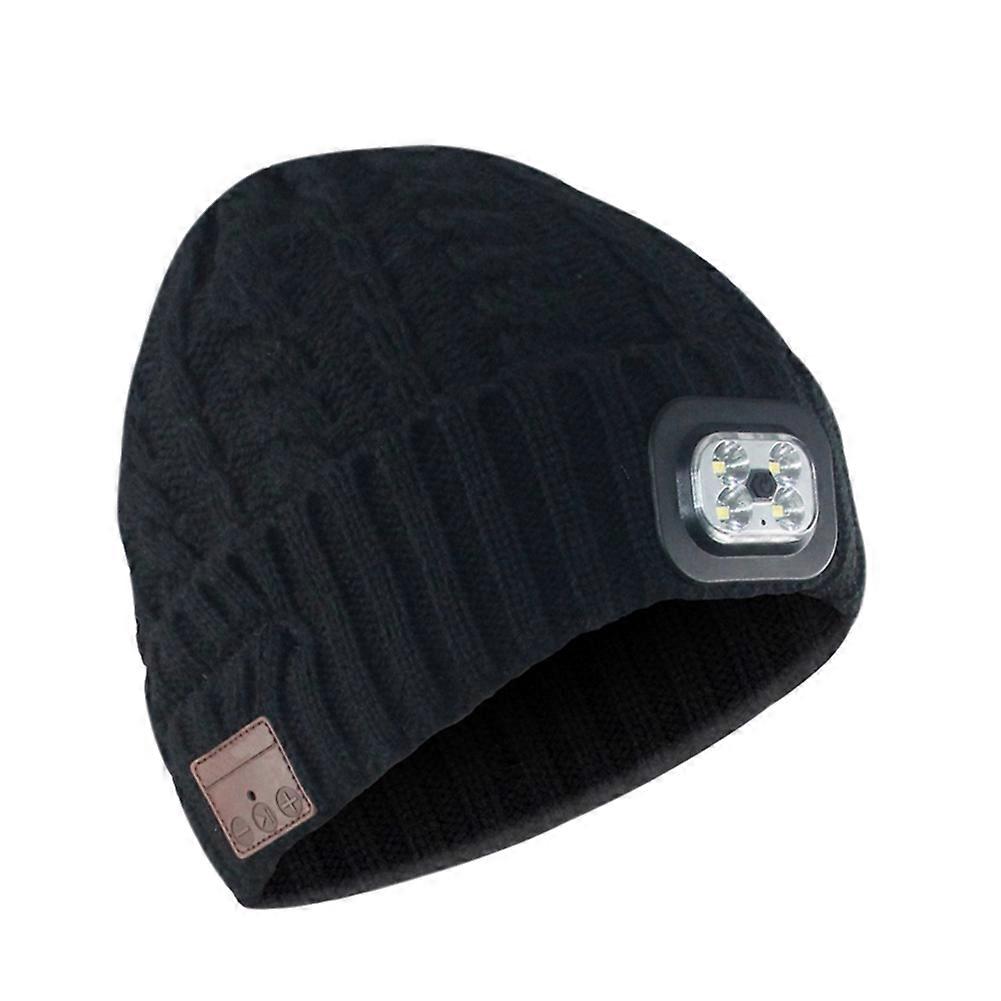 Bluetooth Headset Hats with LED Light 40 Meters Ultra-long-distance Irradiation Wireless Bluetooth Headset LED Light Cap