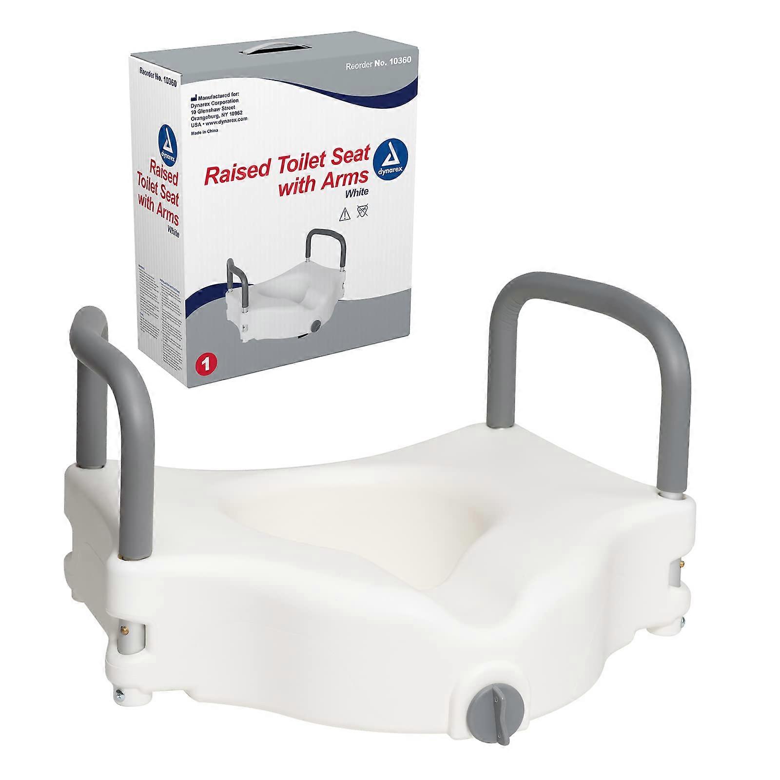 Raised Toilet Seat with Arms for Post-Surgery Comfort, Adjustable Height, Secure Grip, Fits Standard Toilets