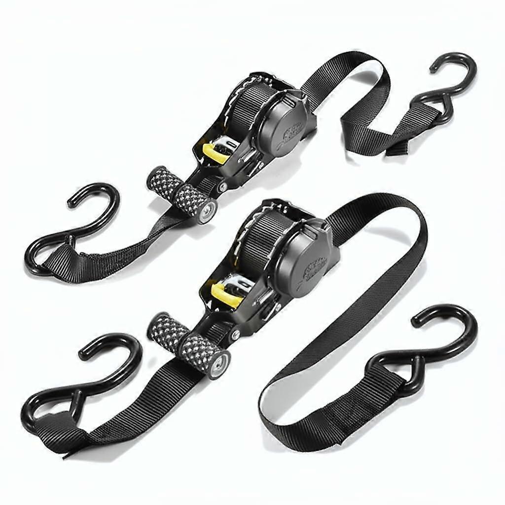 Automatic Retractable Ratchet Tie Down Straps (2Pack), 1' x 10', 1500 LB Max Breaking Strength