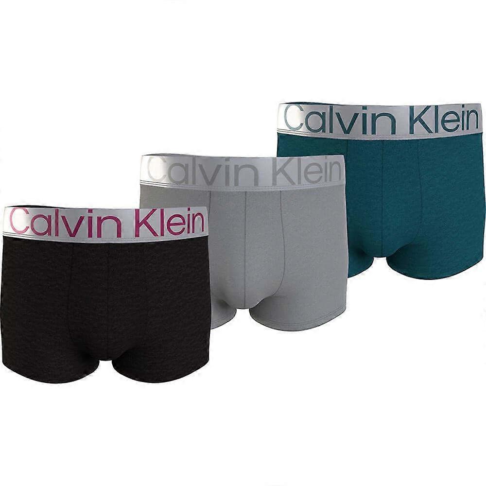 Calvin Klein 3 Pack Trunks - Stalowa Bawełna -/szary/zielony