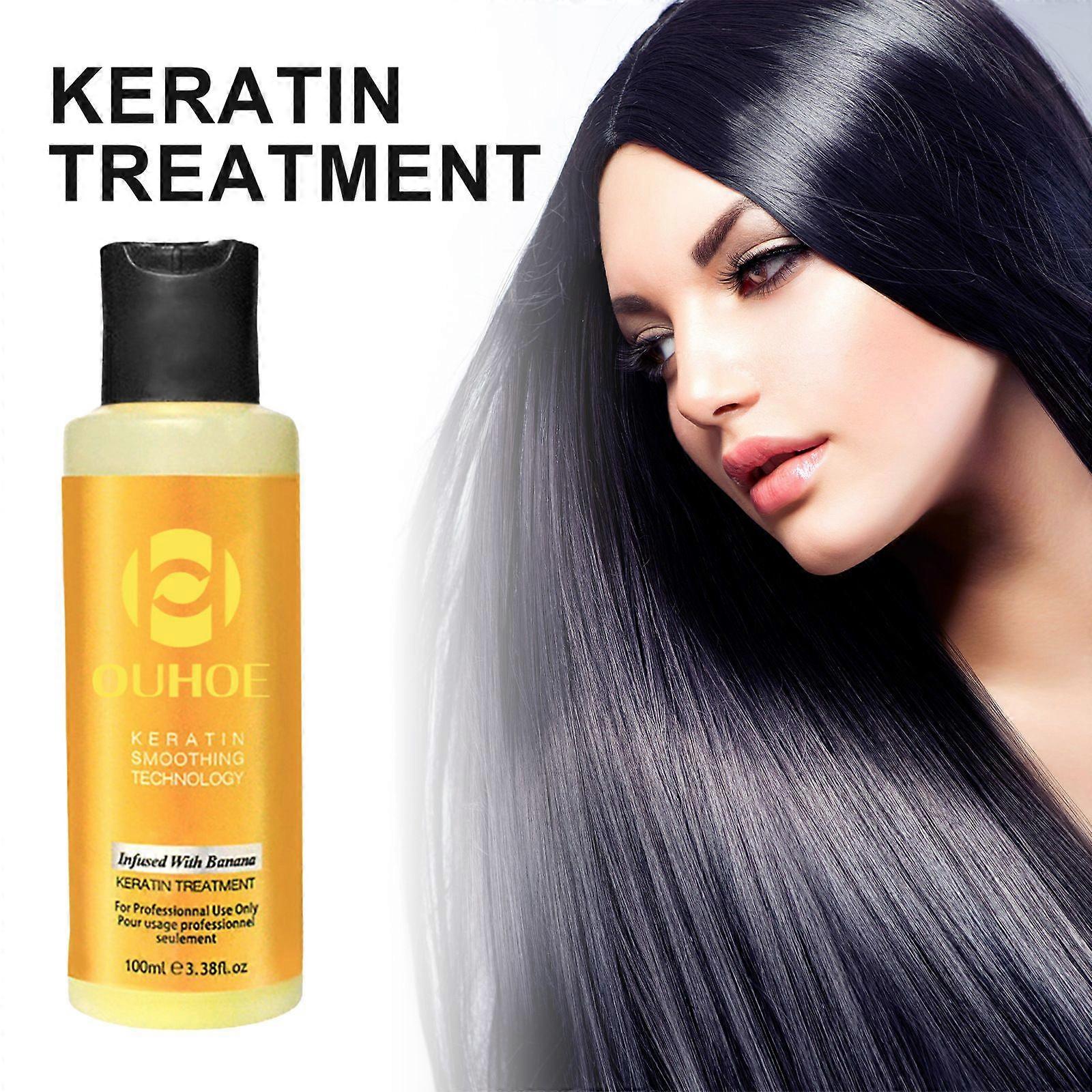100ml OUHOE Keratin Smoothing Cream Banana-Infused Blend for Frizz Control
