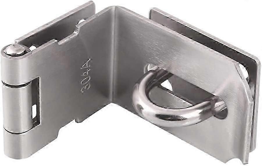Door Hasp Latch 90 Degree, Stainless Steel Safety Right Angle Padlock Hasp Locking Latch Security Door Clasp Hasp Lock Latch for Push/Sliding/Barn Doo