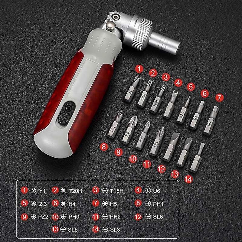 Multi Angle Bidirectional Ratchet Screwdriver Set 15 in 1 Precision A