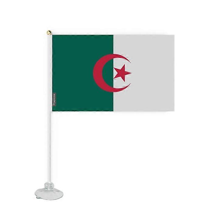 Suction Cup Flag - Algeria - 20 x 30 cm - Durable Polyester - Double-Sided Print - Lightweight and Sturdy