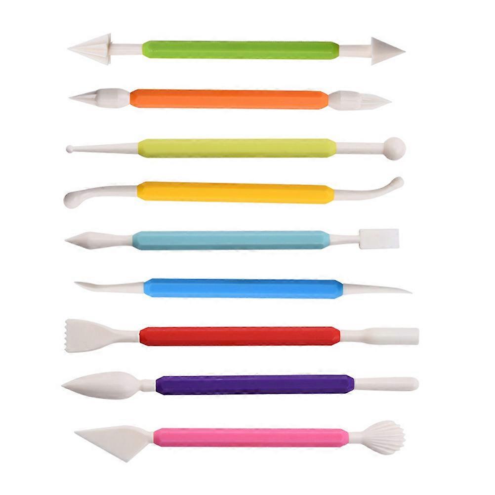 9pcs Fondant Modeling Set – Multi Functional Cake Sculpting & Decorating Tools with Ergonomic Design for Fondant, Sugar Paste, and Marzipan Baking &