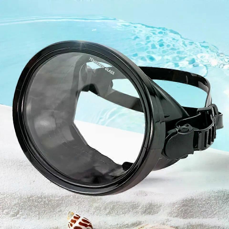 Oval Diving Mask Single Lens Scuba Mask Tempered Glass Lens Scuba Goggles Anti-Fog Freediving Water Mask for Swimming Snorkeling