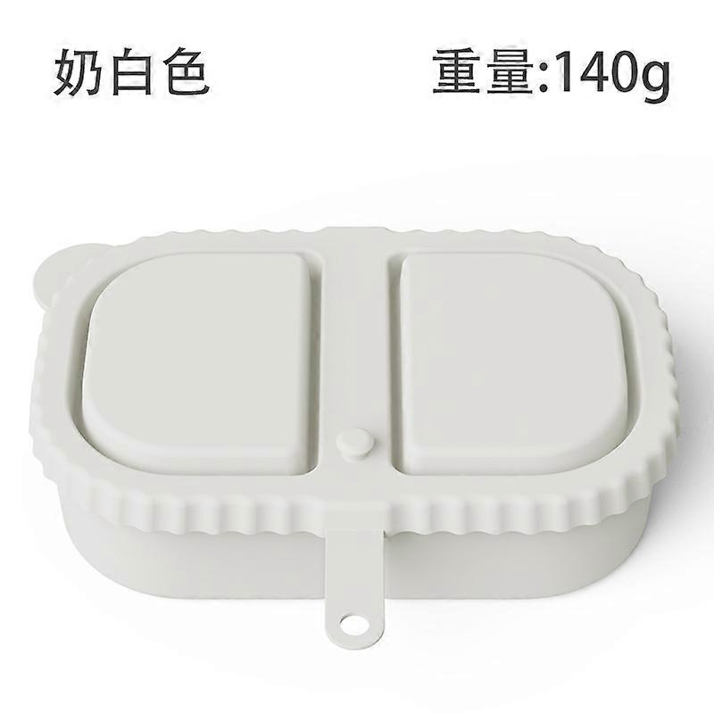 Silicone Double Layer Snack Box with Lid, Rectangular Food Storage Container, Microwave Safe
