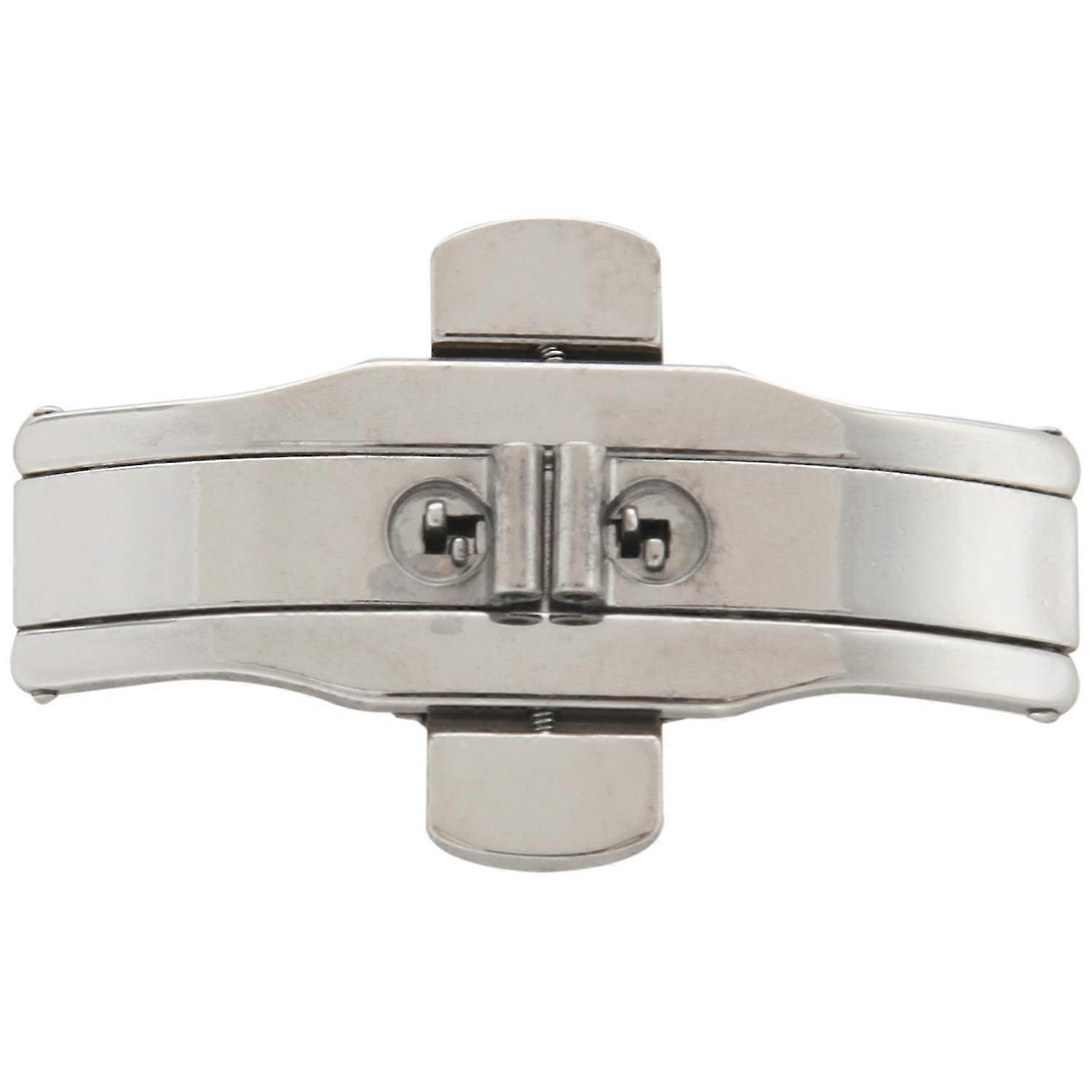 21mm Silver Double Push Button Deployant Clasp Buckle for Watch Band Strap Replacement