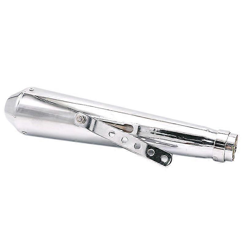 Universal Motorcycle Exhaust Muffler Pipe Kit 35-43mm For Cafe Silver