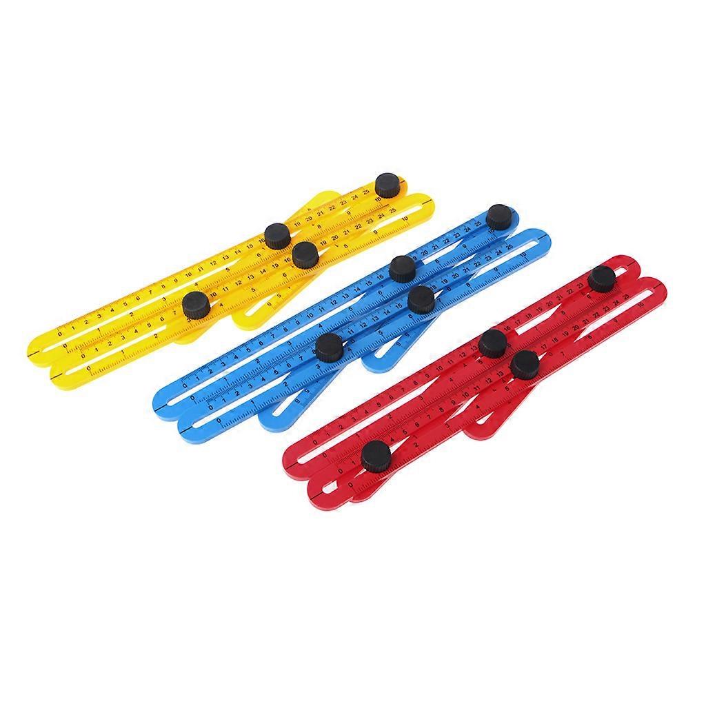 Practical Four Sided Ruler Measuring Instrument Template Mechanism Slide Tool Mixed Color