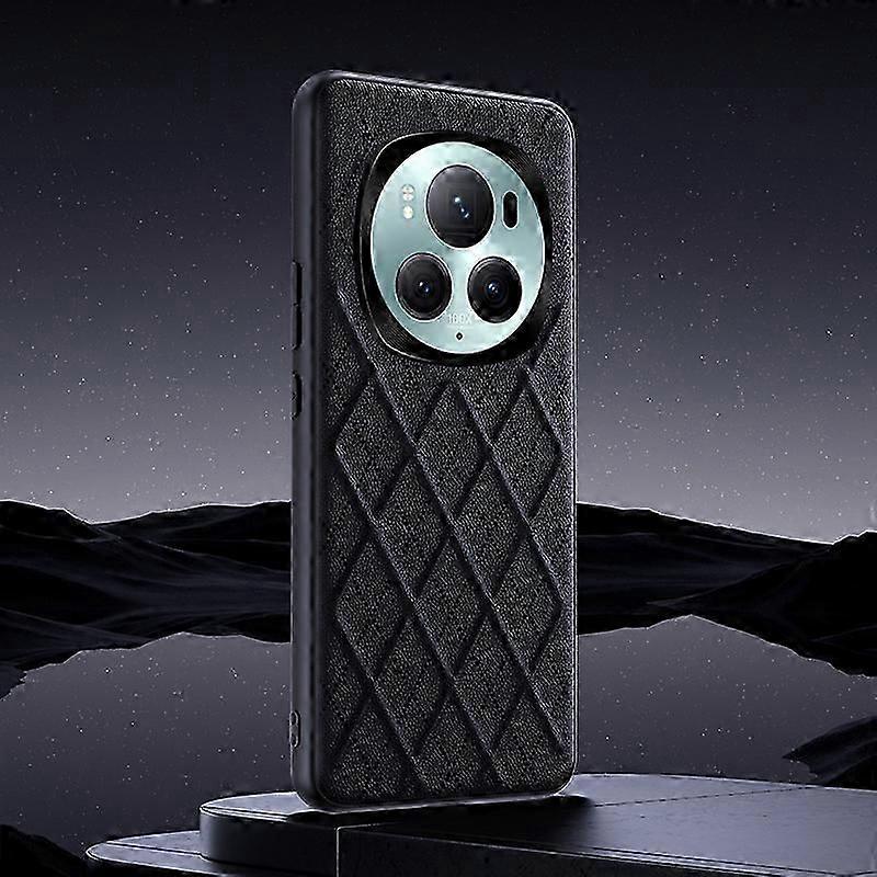 For Honor Magic 6 Pro Case, Rhombic Grid Pattern Soft Silicone Anti-drop Shockproof Cover Compatible with Honor Magic 6 Pro