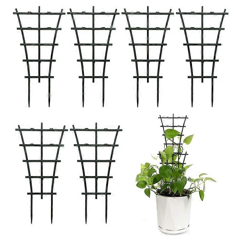 6 Pieces Indoor Stackable Plant Trellis for Climbing Plants, Plastic Support Frame for Small Indoor Plants