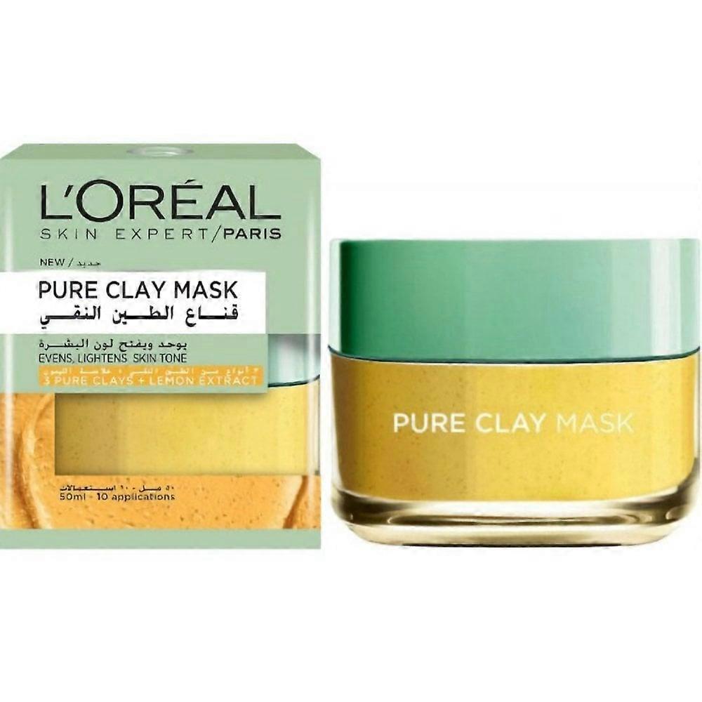 L'Oreal Pure Clay Bright Mask - With Lemon Extract - 50ml