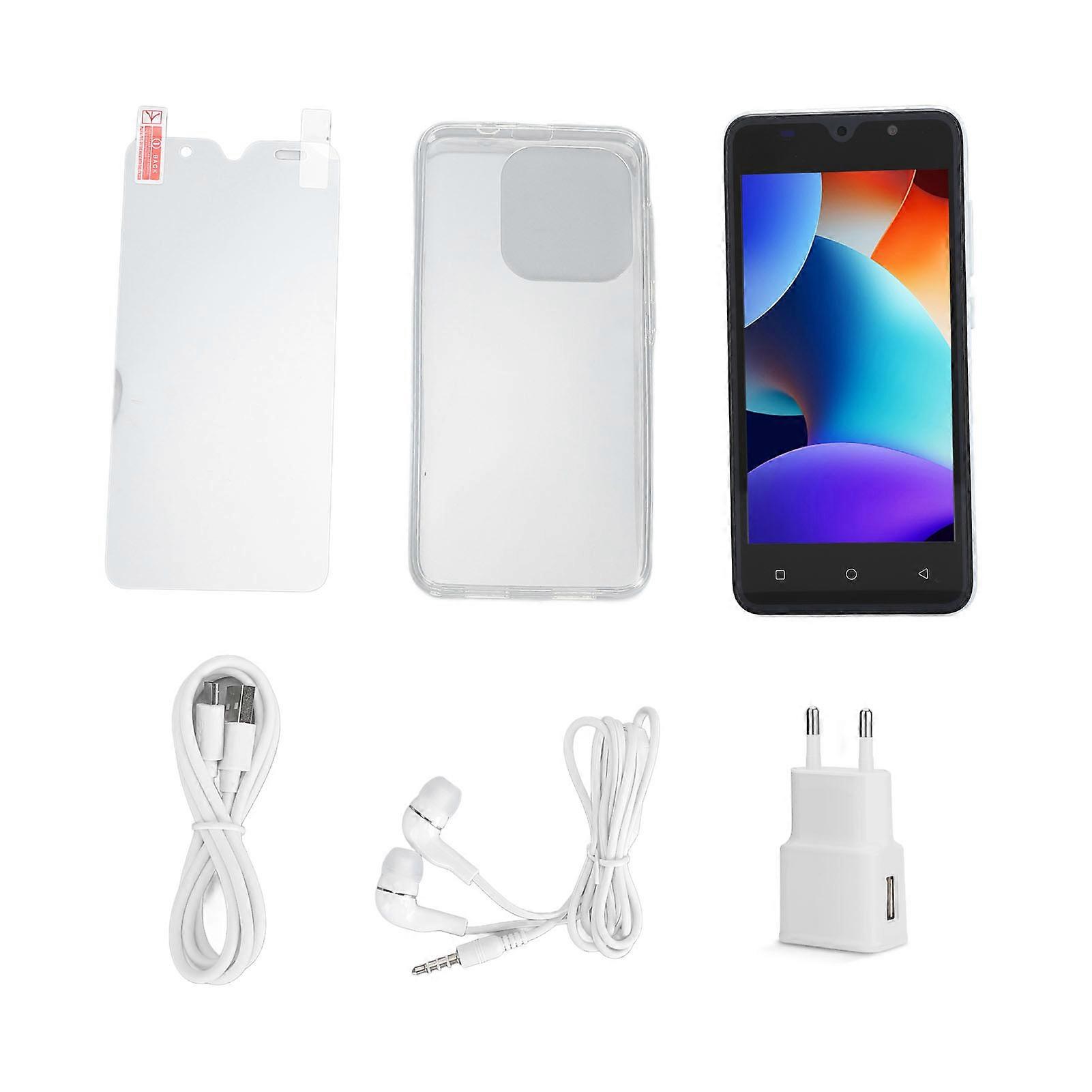 Spark 20 Pro 5.0in Unlocked Smartphone for Android 14.0 4+32GB Dual SIM 6800mAh Battery 5+8MP Dual Camera Cell Phone 110‑240V White EU Plug